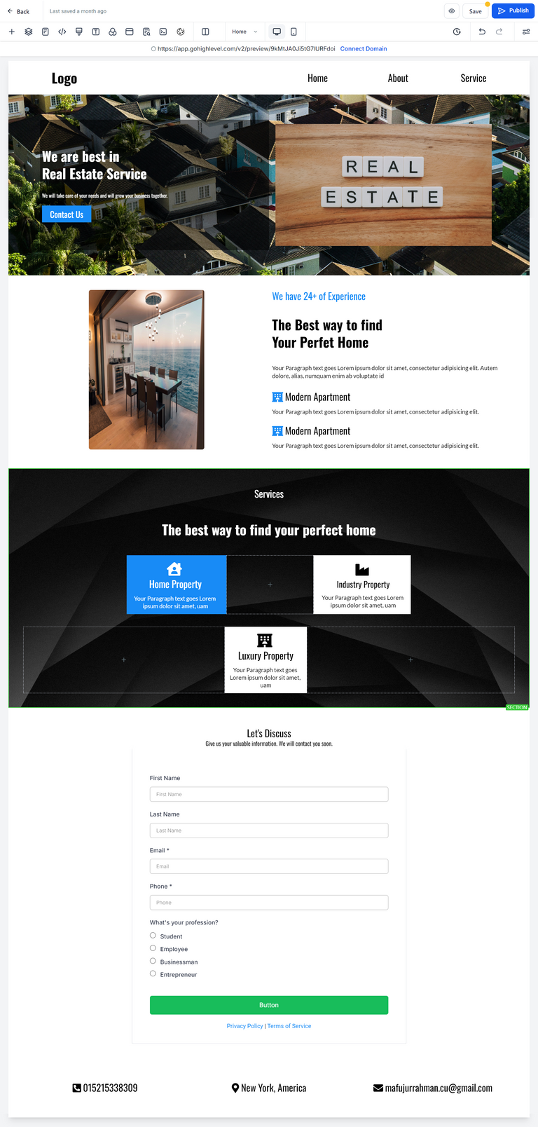 Real Estate Funnel Builder