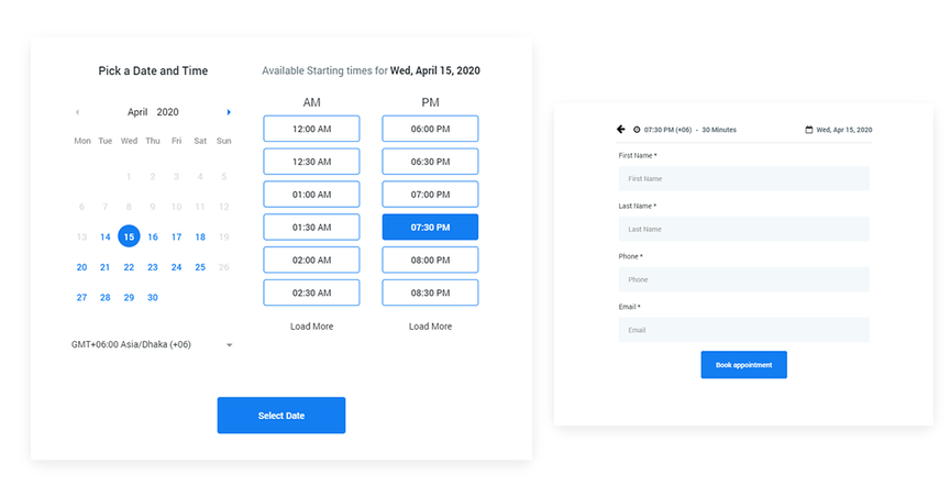 Appointment Scheduling Calendar