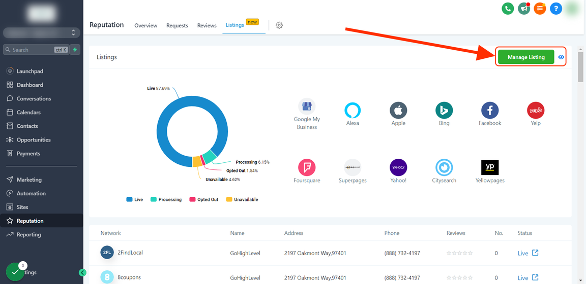 Reputation Management Dashboard
